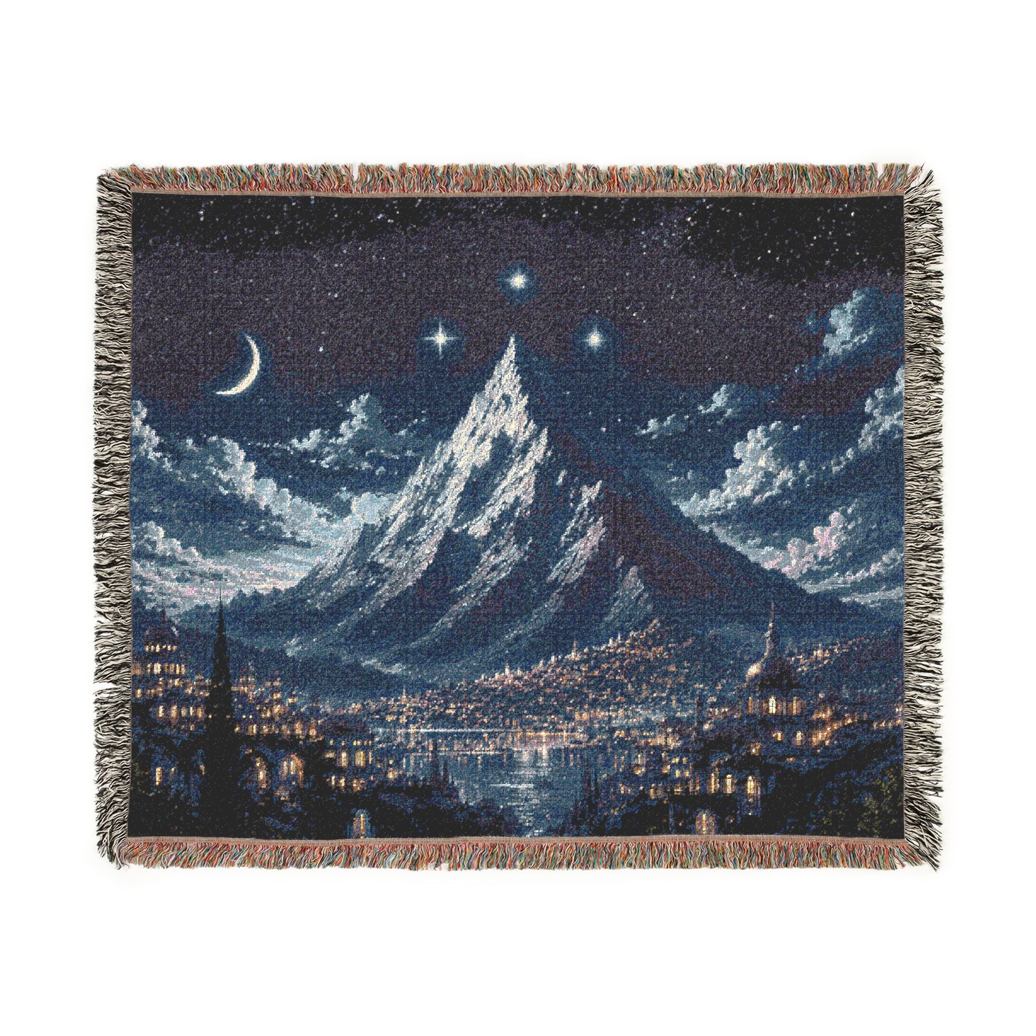 Fantasy Landscape Woven Blanket - Mountain Scene