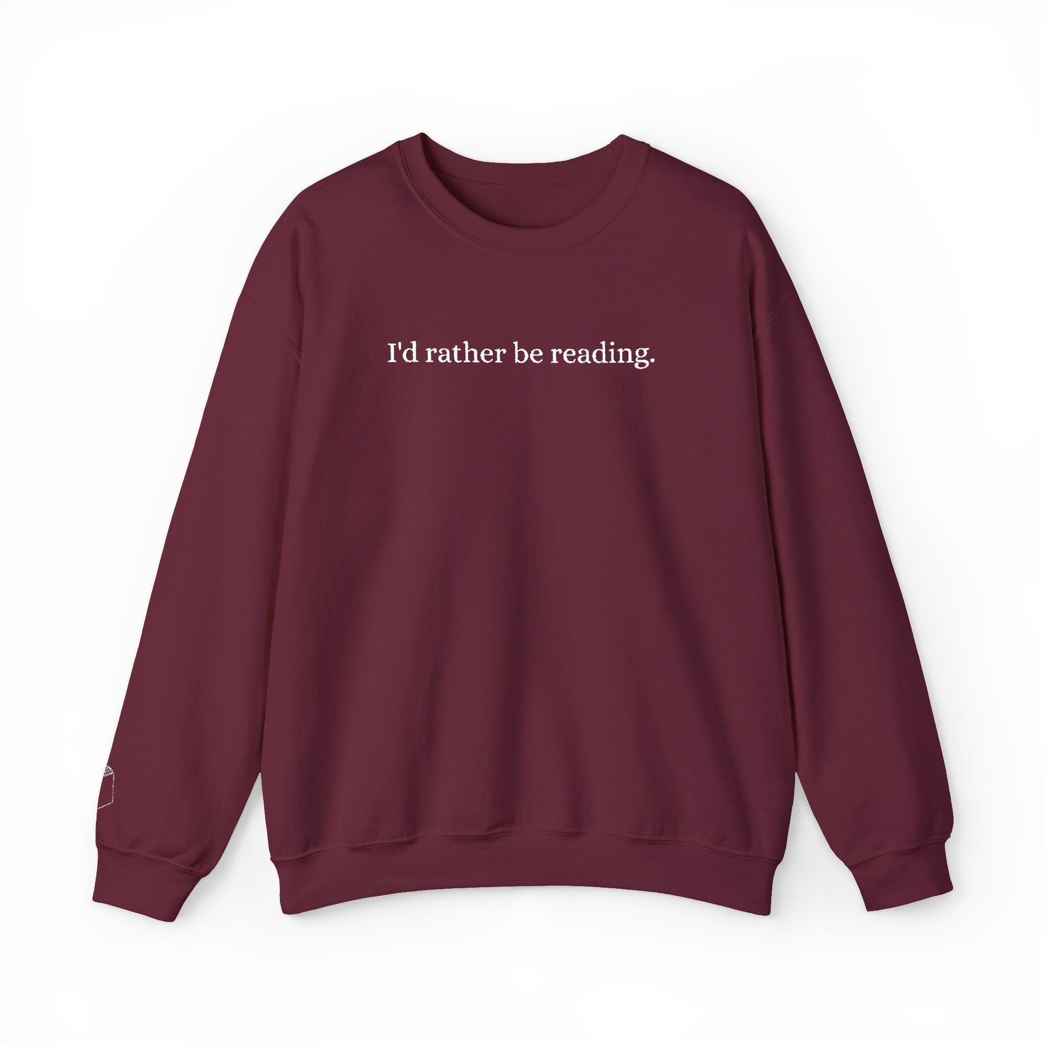 Embroidered "I'd Rather Be Reading" Crewneck