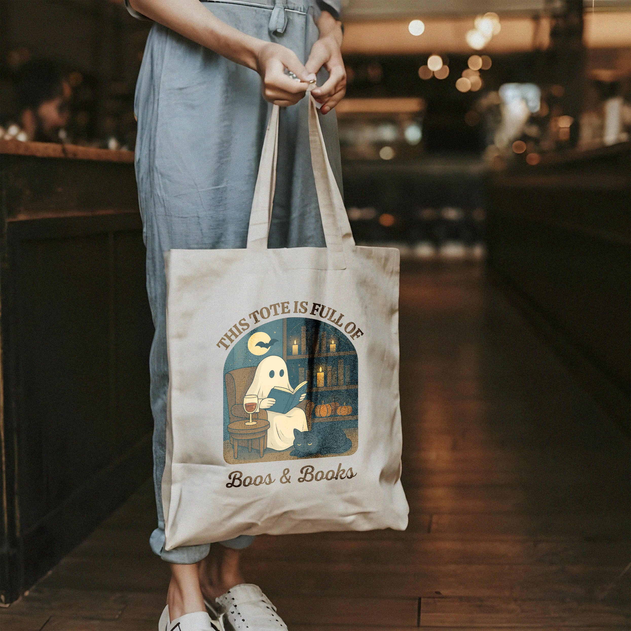 Spooky Book Lover's Tote Bag
