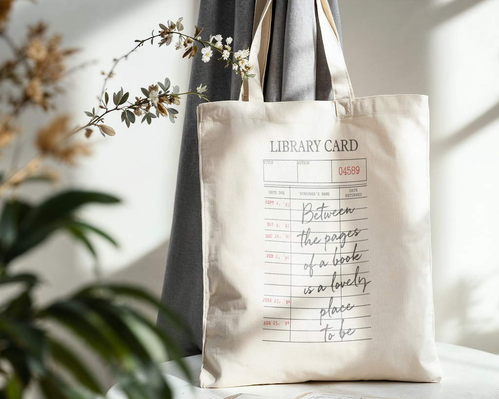 Vintage Library Card Tote Bag