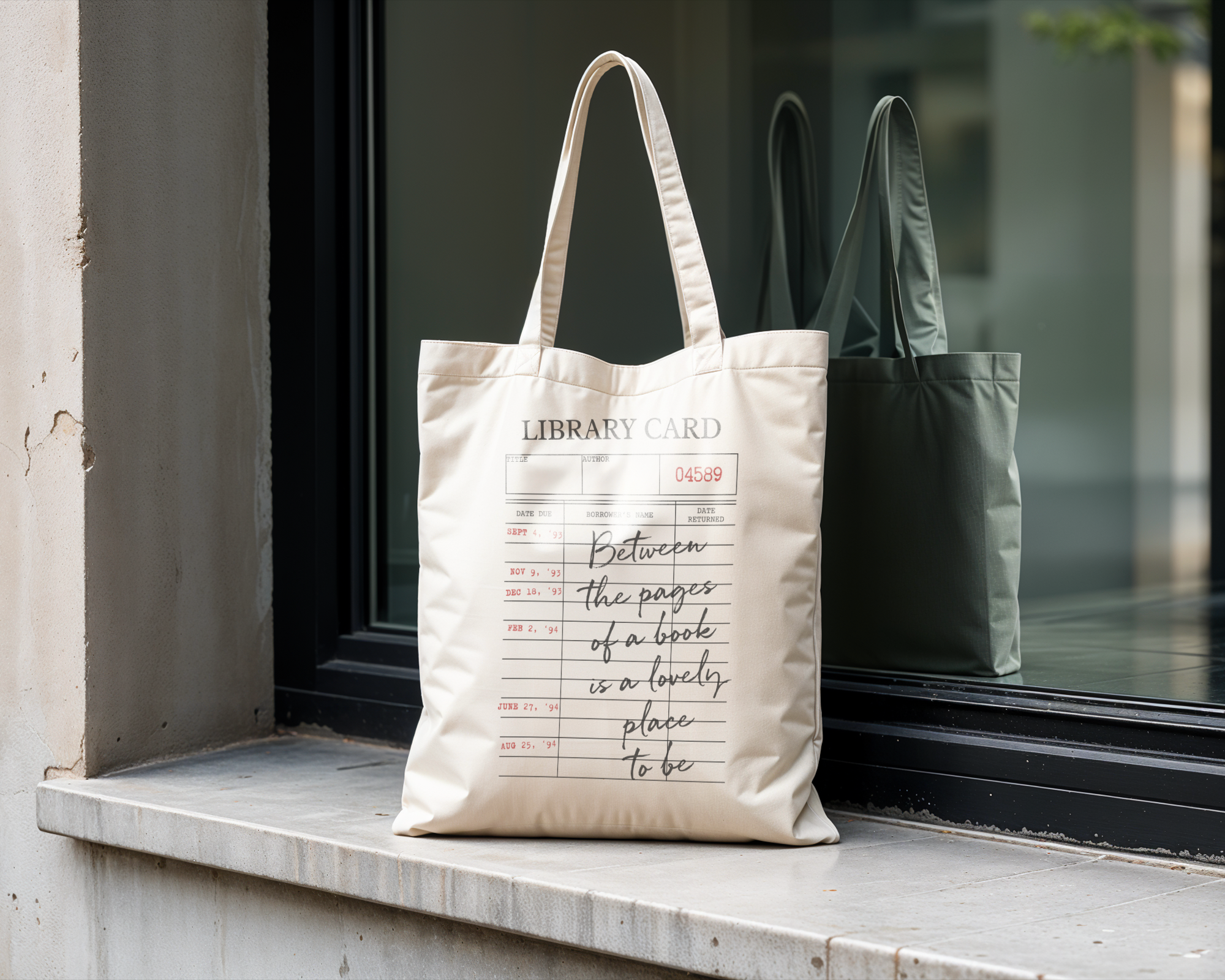 Vintage Library Card Tote Bag