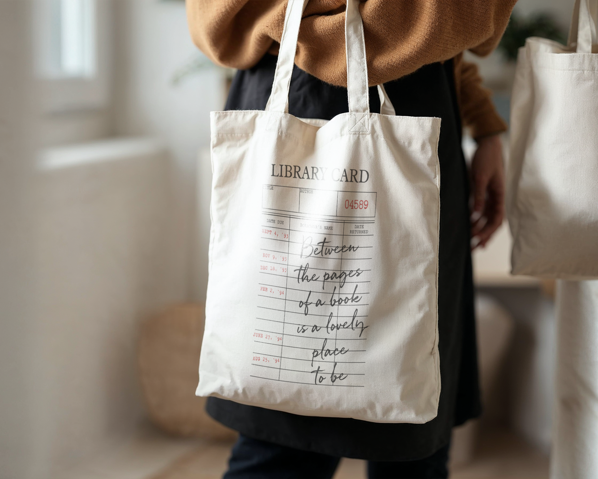 Vintage Library Card Tote Bag
