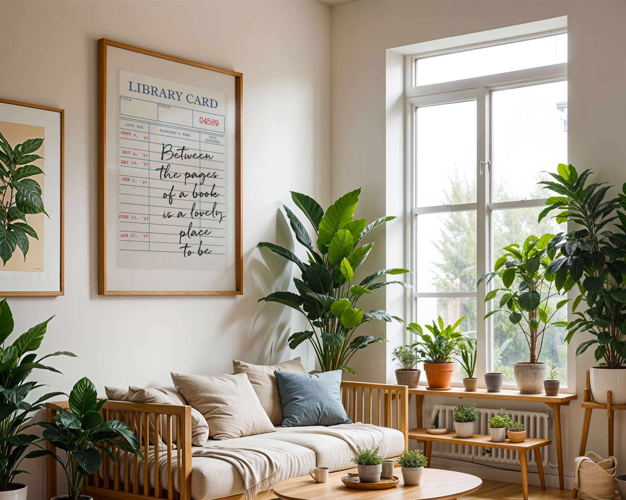 Vintage Library Card Wall Art - Between the Pages of a Book Is a Lovely Place to Be