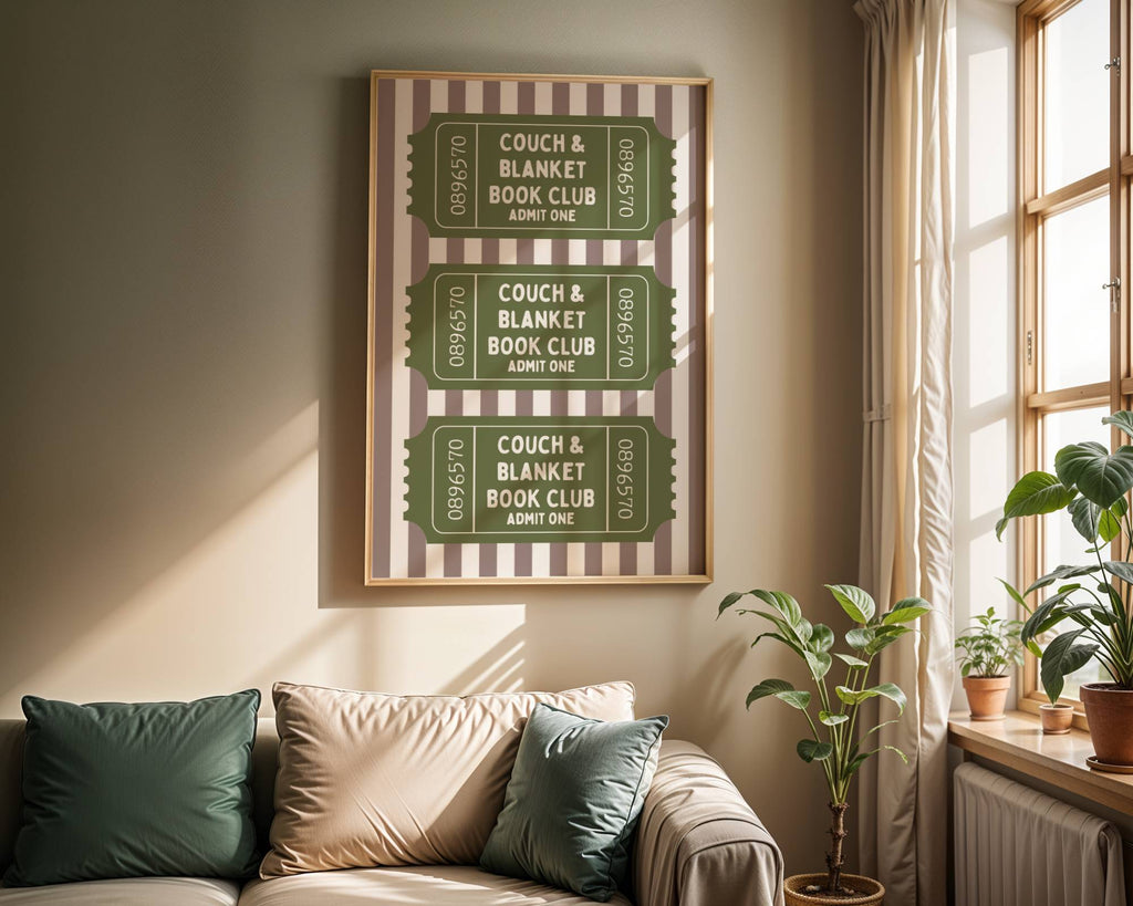 Admit One Ticket Wall Art - Couch & Blanket Book Club