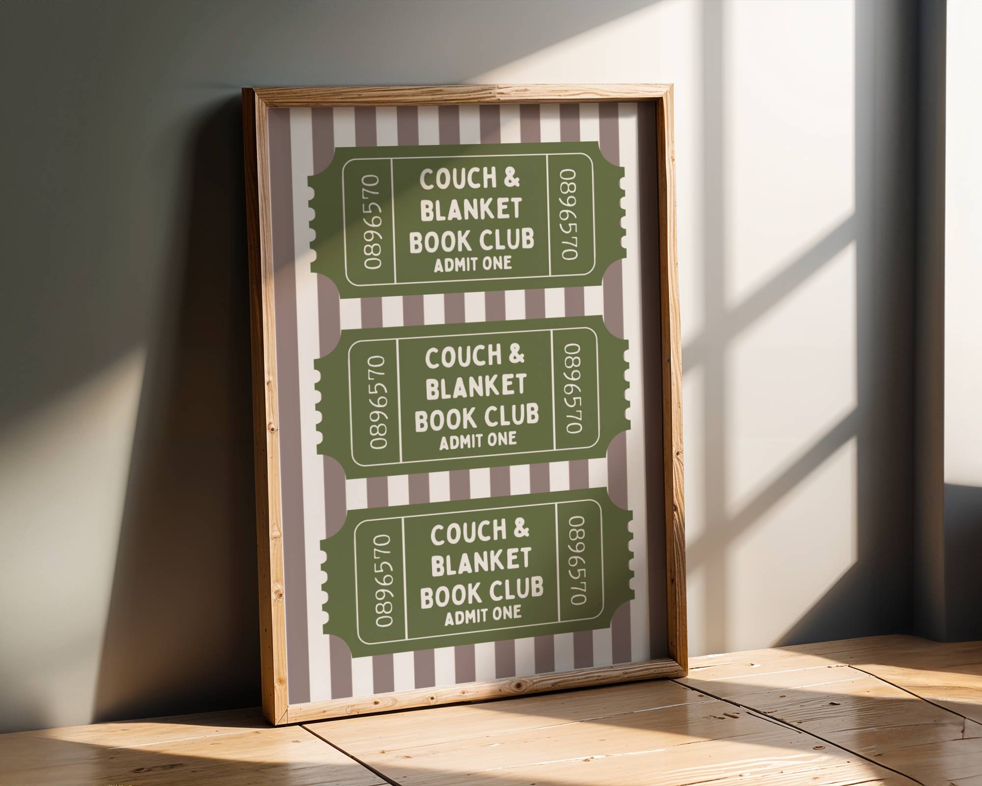 Admit One Ticket Wall Art - Couch & Blanket Book Club