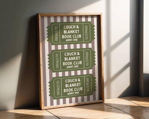 Admit One Ticket Wall Art - Couch & Blanket Book Club