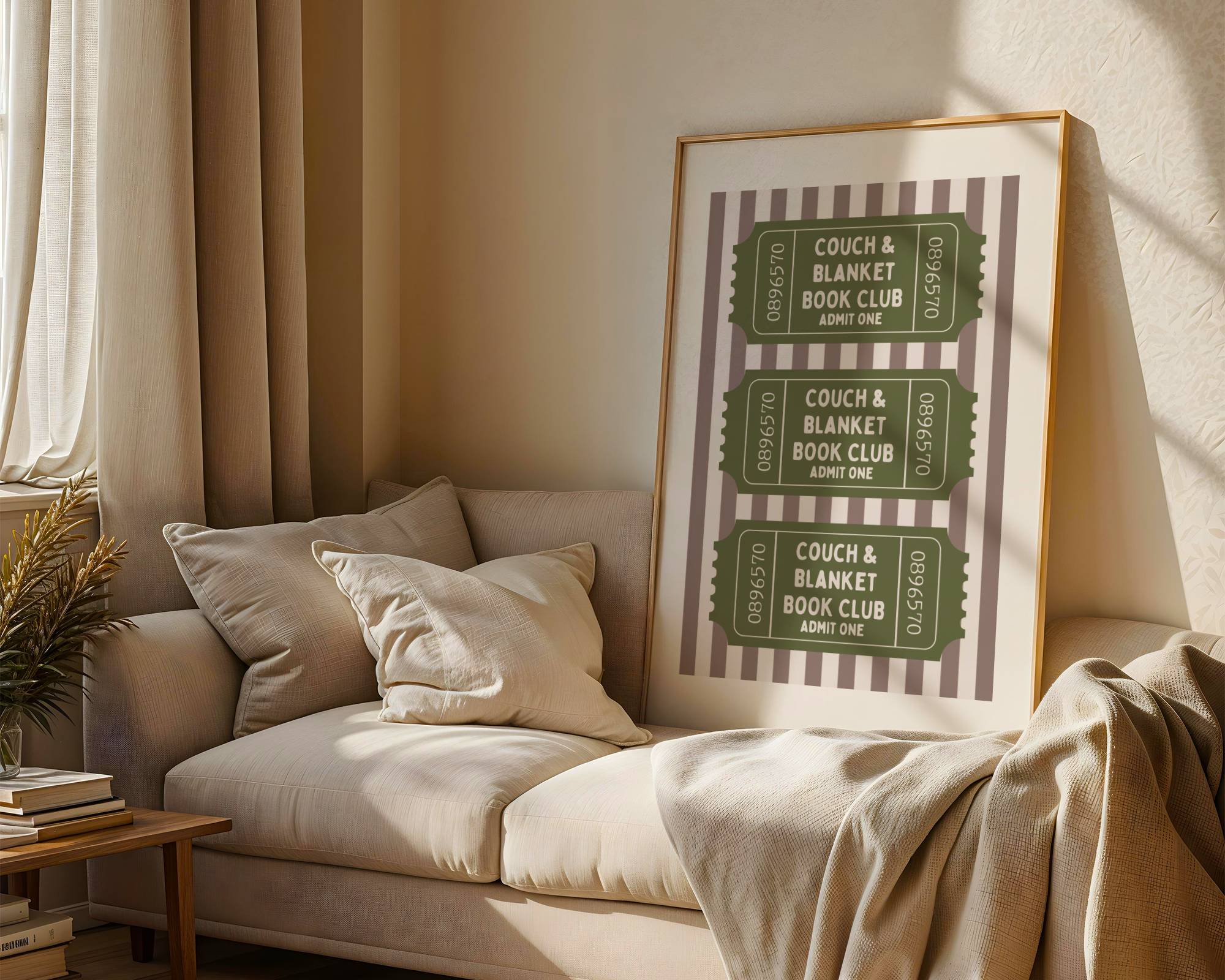 Admit One Ticket Wall Art - Couch & Blanket Book Club