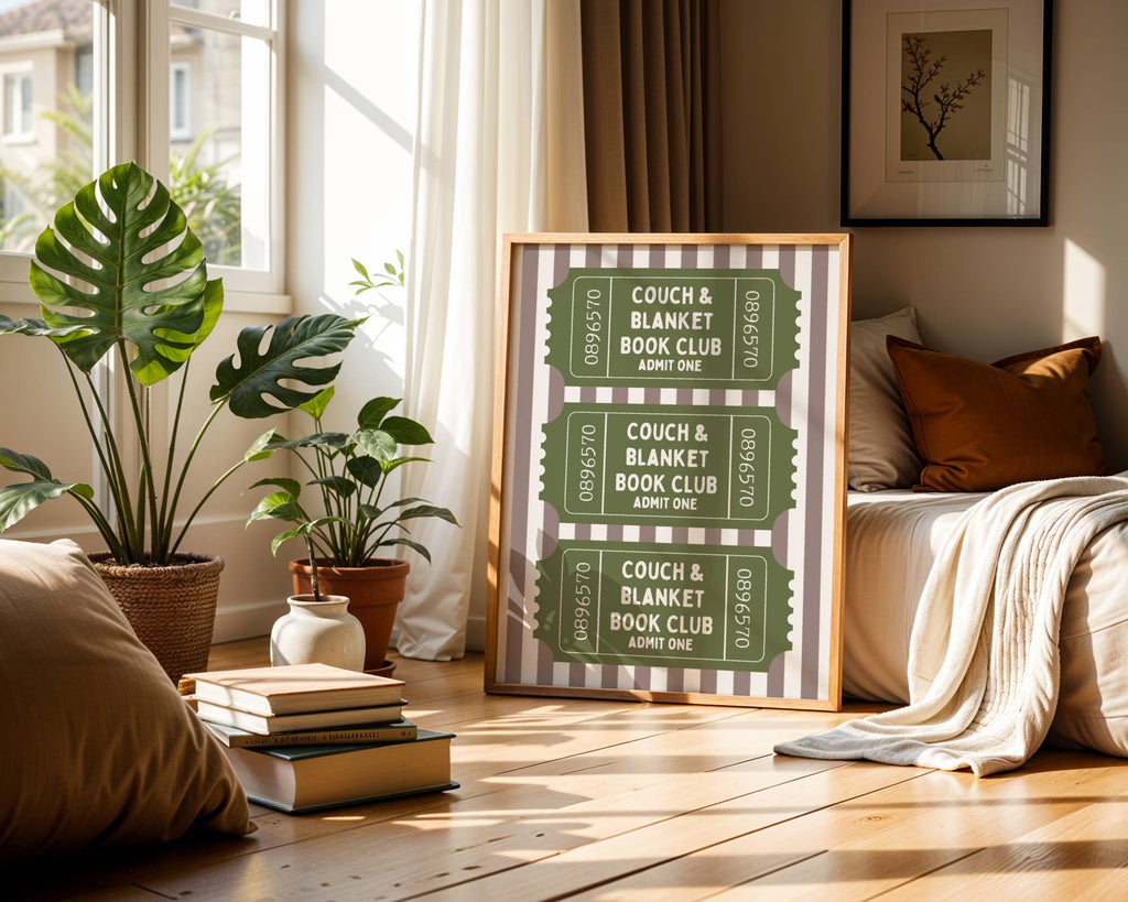 Admit One Ticket Wall Art - Couch & Blanket Book Club