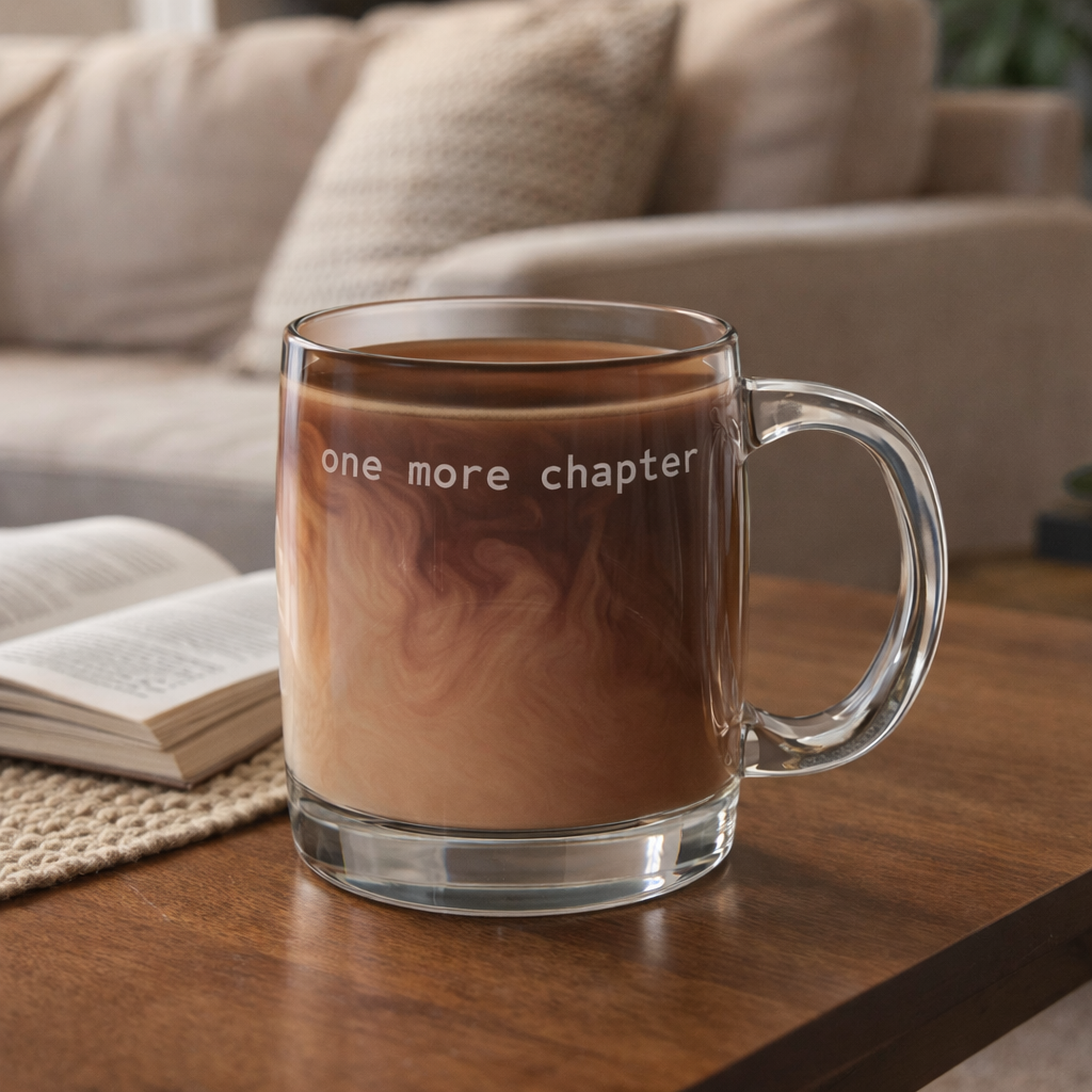 One More Chapter Glass Coffee Mug