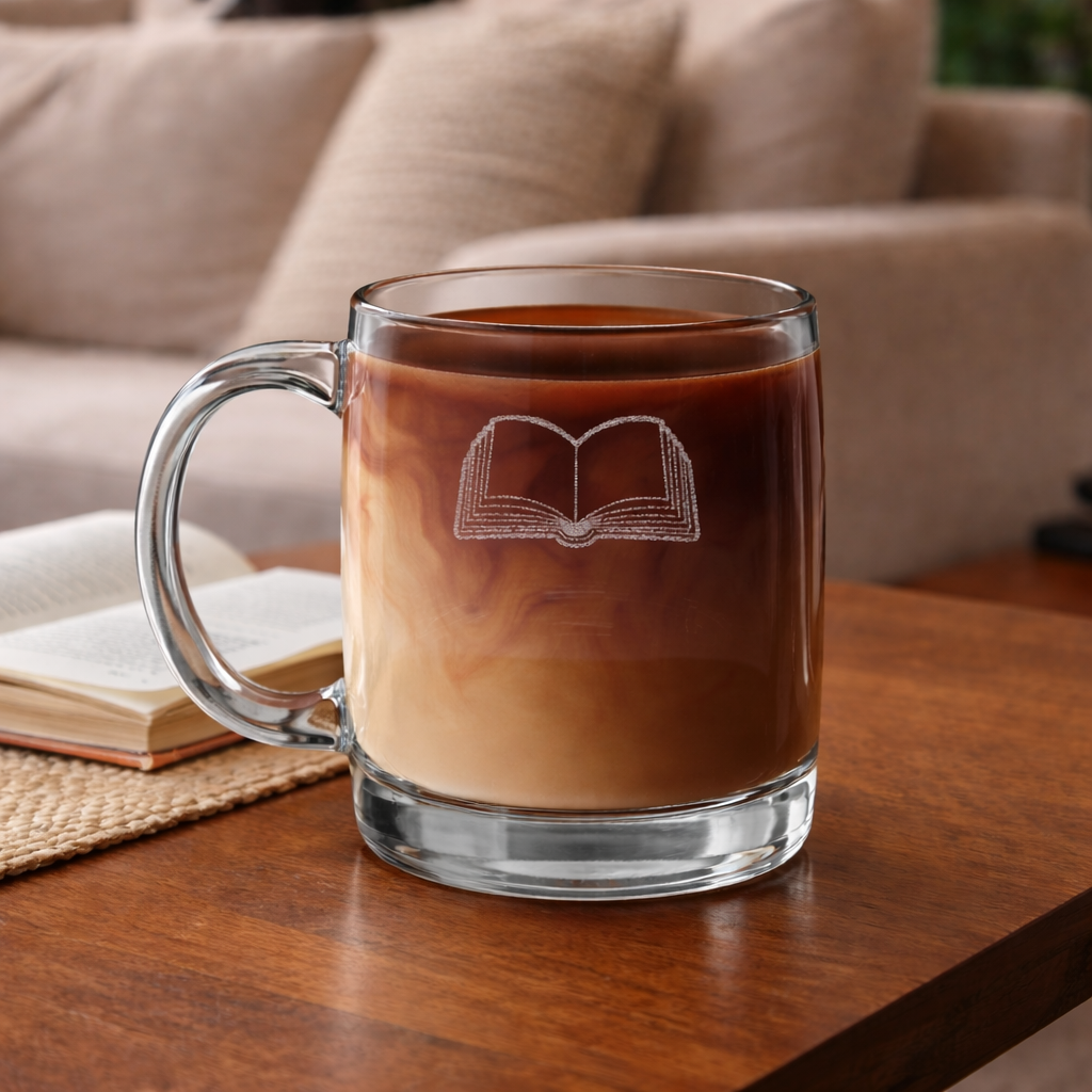 One More Chapter Glass Coffee Mug