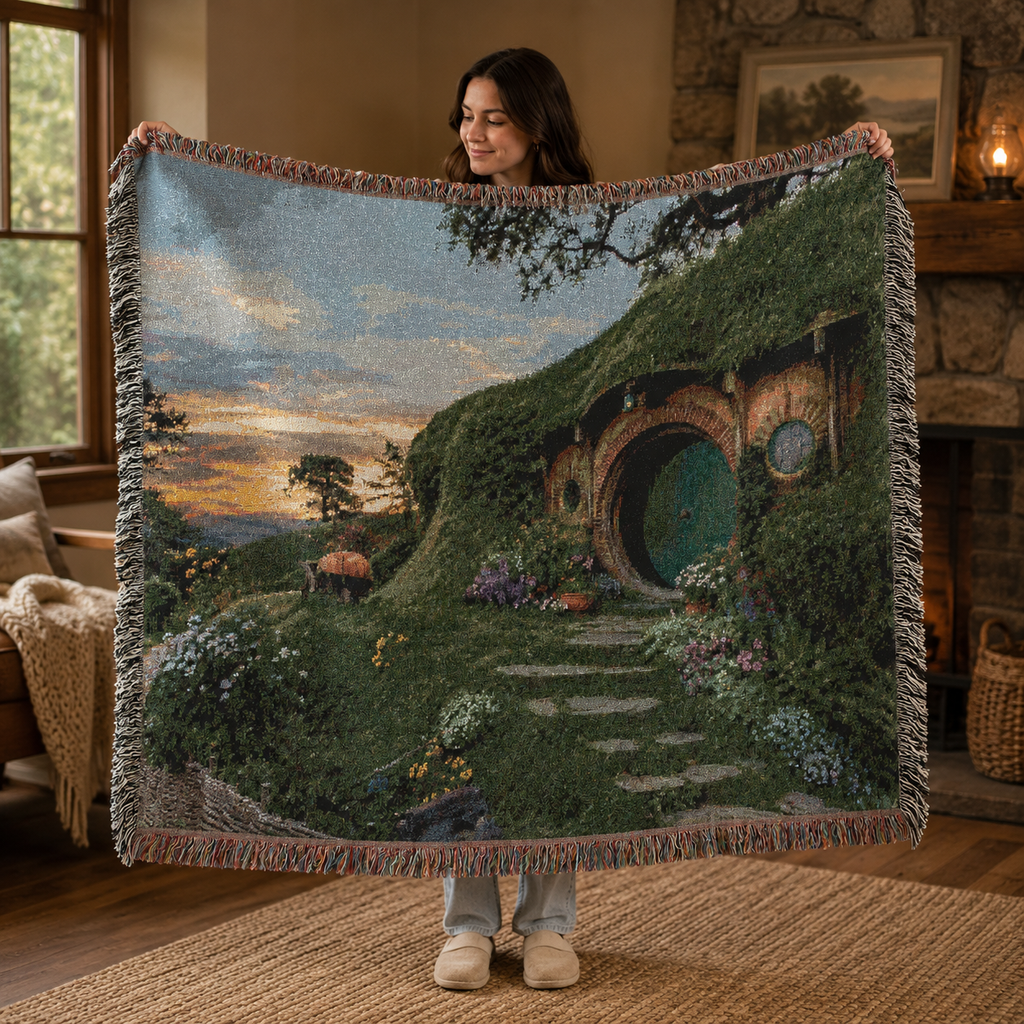 Fantasy Landscape Woven Blanket