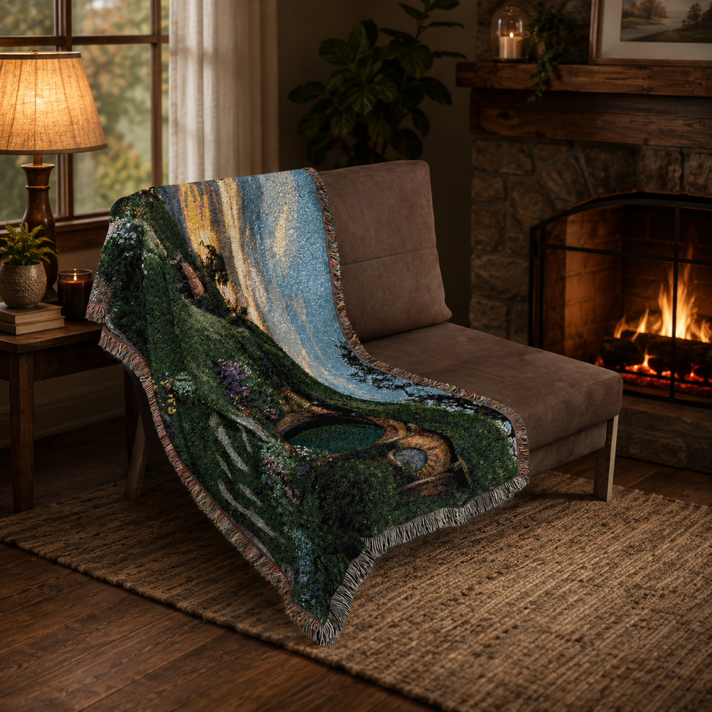 Fantasy Landscape Woven Blanket