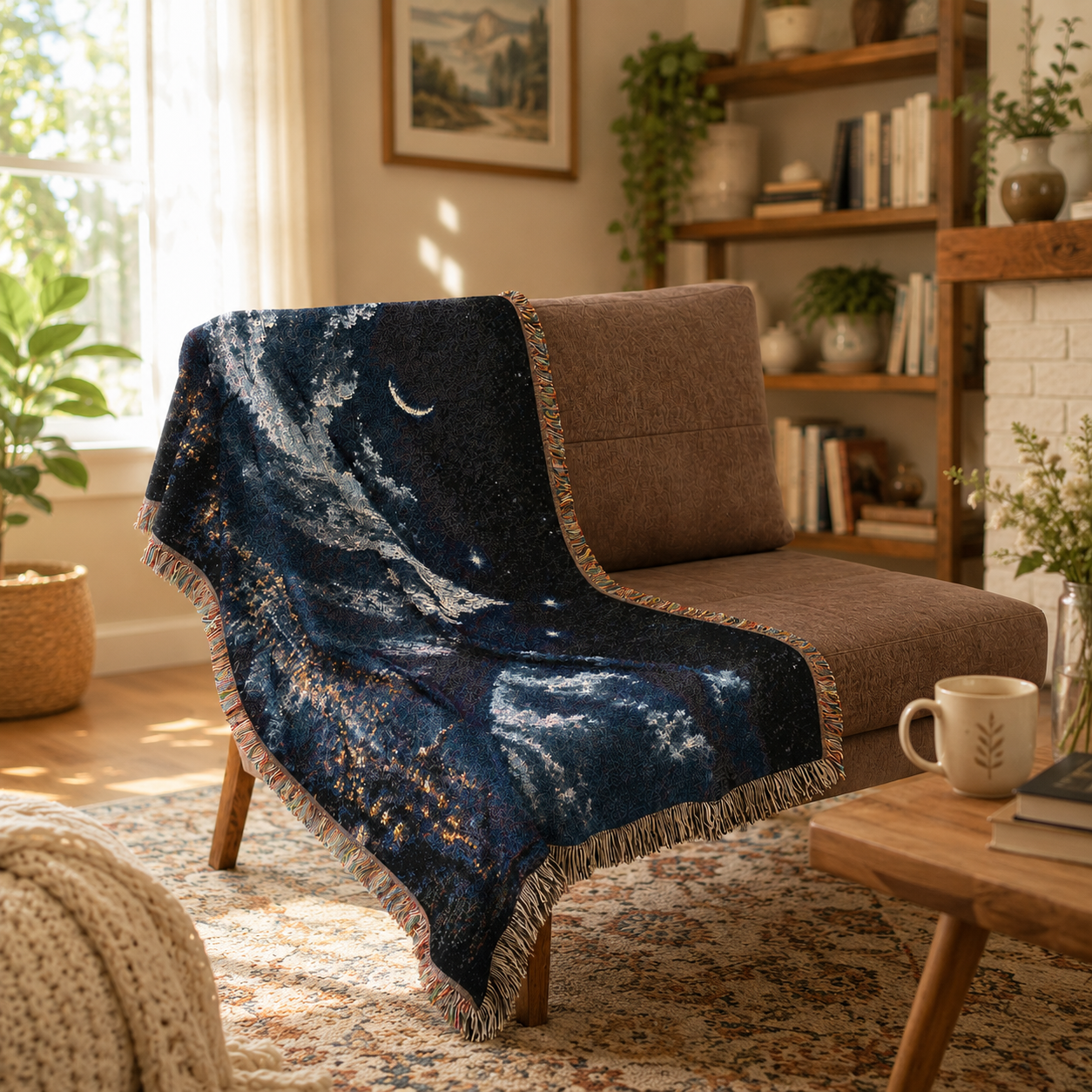 Fantasy Landscape Woven Blanket - Mountain Scene