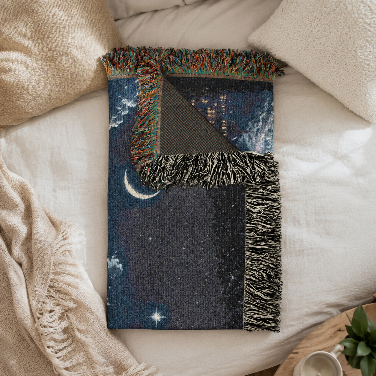 Fantasy Landscape Woven Blanket - Mountain Scene