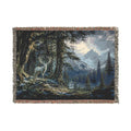 Fantasy Landscape Woven Blanket - White Elk in Forest