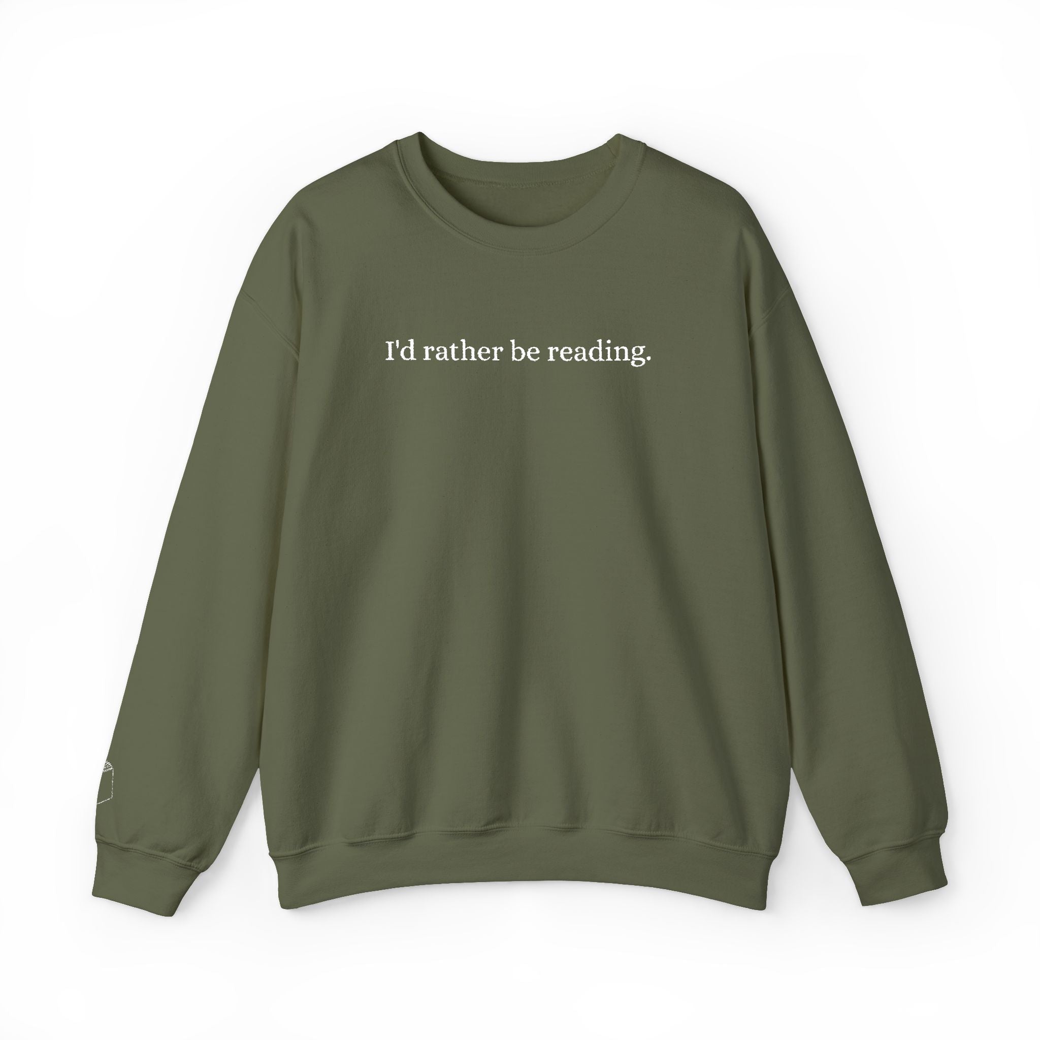 Embroidered "I'd Rather Be Reading" Crewneck