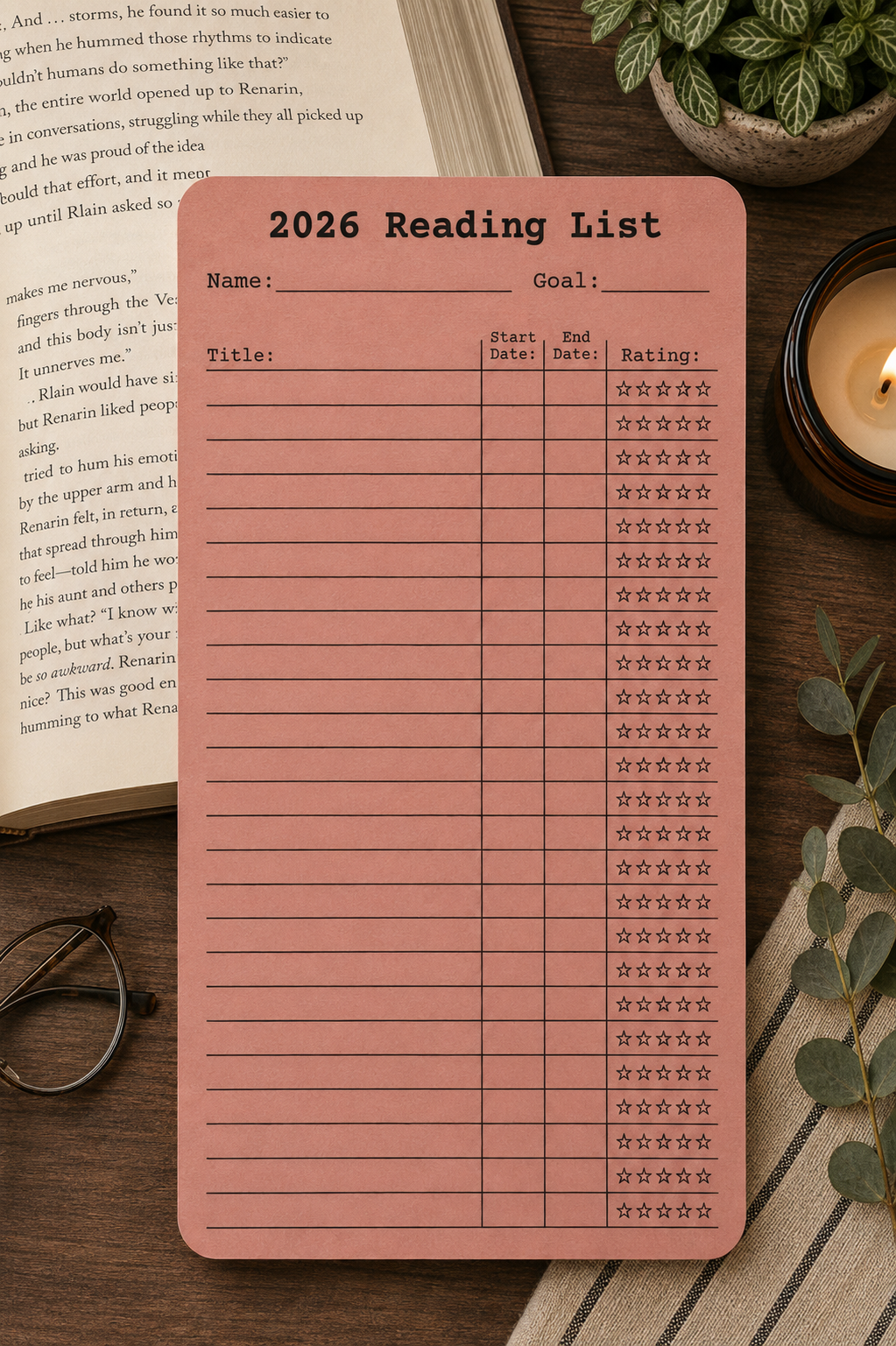 Reading List Bookmark